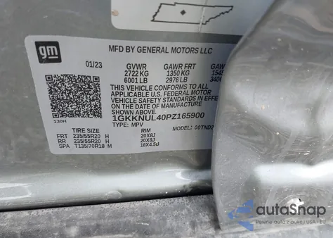 2023 GMC Acadia Awd Slt из США, поврежденный, VIN 1GKKNUL40PZ165900